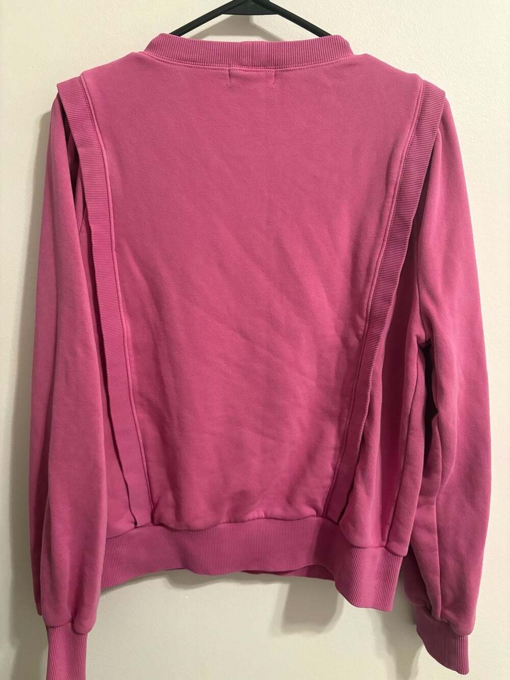 Evereve Ruth Structured Crewneck Sweatshirt Pink Size Small - Picture 6 of 6